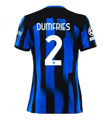 Inter Milan Denzel Dumfries #2 Hemmatröja Kvinnor 2023-24 Kortärmad